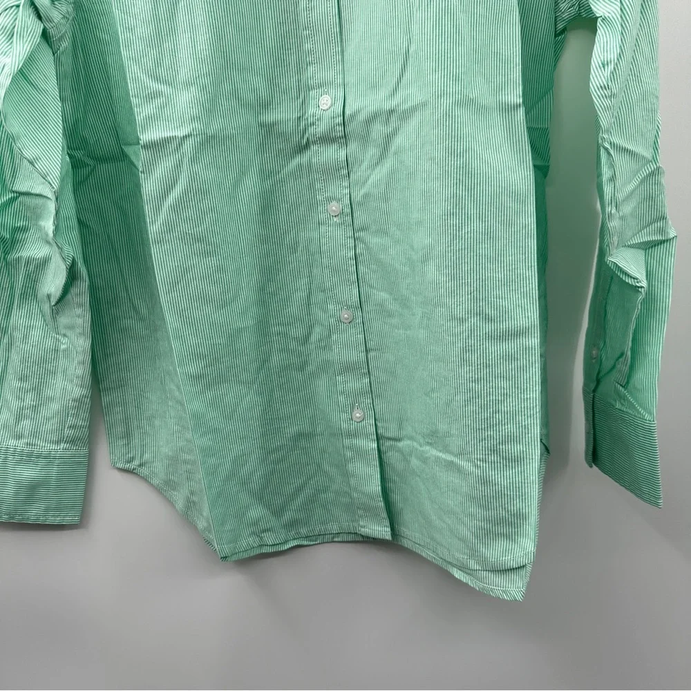 Everlane The Silky Cotton Relaxed Long Sleeve Button Down Shirt in Mint Green - Picture 3 of 5